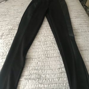 Black with leather stripe on sides leggings
